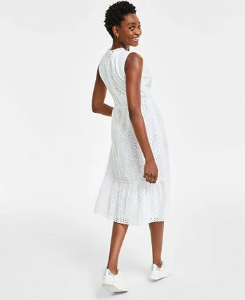 Charter Club Women's Cotton Sleeveless Eyelet Midi Dress, Created For Macy's 4 Charter Club Women's Cotton Sleeveless Eyelet Midi Dress, Created For Macy's - Image 2