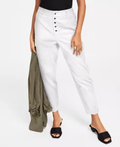 Bar III Women's Button Fly High Rise Tapered Pants, Created For Macy's -Clothing Shop 23872681 fpx