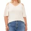 Vince Camuto Plus Size Flutter-Sleeve Cold-Shoulder Top 2 Vince Camuto Plus Size Flutter-Sleeve Cold-Shoulder Top -Clothing Shop 23939221 fpx