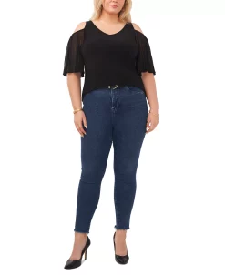 Vince Camuto Plus Size Flutter-Sleeve Cold-Shoulder Top -Clothing Shop 23939228 fpx