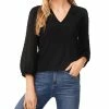 CeCe Women's Clip Dot Mixed Media Pintuck Blouse -Clothing Shop 23949409 fpx