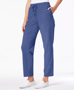 Karen Scott Port Drawstring Straight-Leg Pants, Created For Macy's -Clothing Shop 9288371 fpx