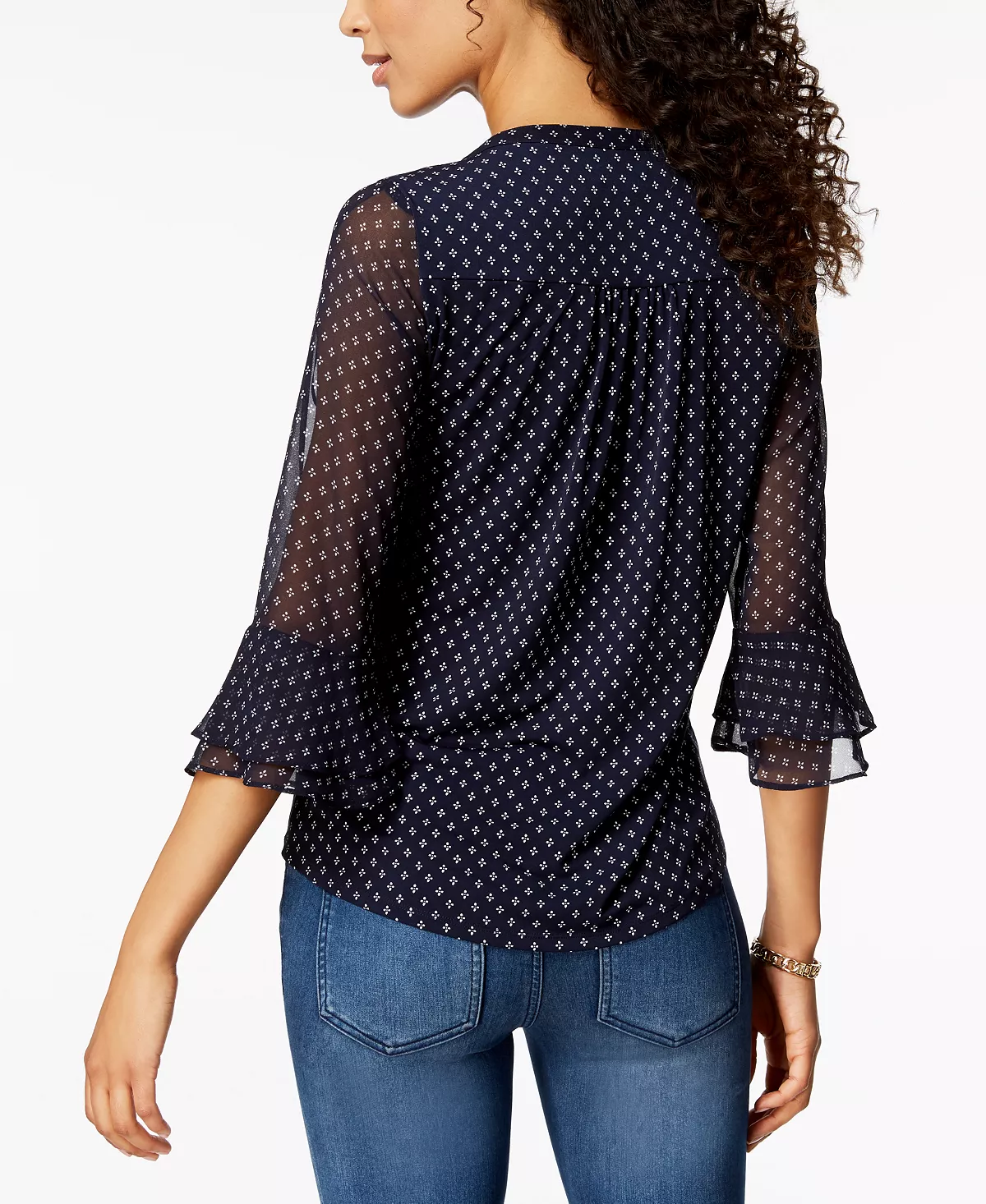 Charter Club Women's Printed Pintuck Top, Created For Macy's 4 Charter Club Women's Printed Pintuck Top, Created For Macy's - Image 2
