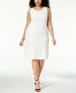 Kasper Plus Size Crepe Sheath Dress